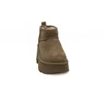 Bota UGG W Classic Ultra Mini New Heights em taupe vista frontal