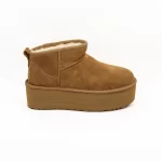 Bota UGG W Classic Ultra Mini Platform camel vista lateral