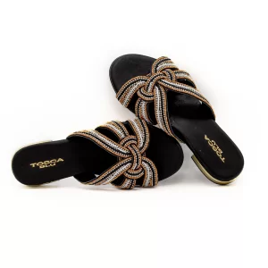 Par do chinelo com missangas Tosca Blu SS2536S362 em Preto