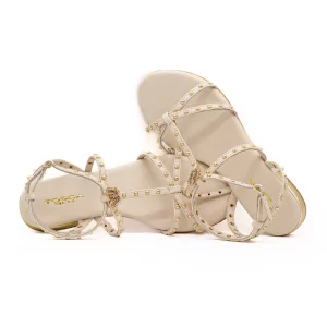 Par da sandália Tosca Blu SS2536S360 Bege com aplicações