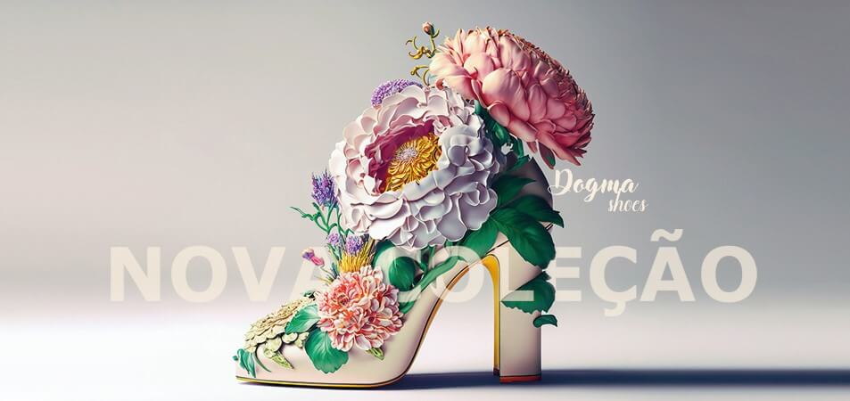 sapato de senhora com flores de forma a descrever a coleção primavera- verão