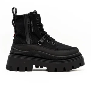 Bota Palladium Pallasquad Zip em Preto vista lateral