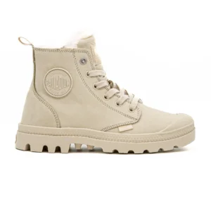 Bota Palladium Pampa Hi Zip em Branco vista lateral