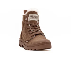 Bota Palladium Pampa Hi Zip em Cacau vista frontal