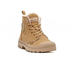 Bota Palladium Pampa Hi Zip em Camel vista frontal
