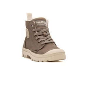 Bota Palladium Pampa Hi Zip em Castanho vista frontal