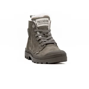 Bota Palladium Pampa Hi Zip em Cinzento vista frontal