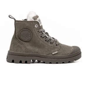 Bota Palladium Pampa Hi Zip em Cinzento vista lateral