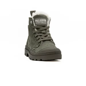 Bota Palladium Pampa Hi Zip em Verde vista frontal