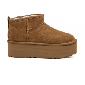 Bota UGG W Classic Ultra Mini Platform Camel vista lateral