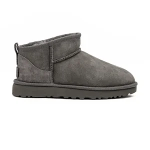 Bota UGG W Classic Ultra Mini II Cinzento vista lateral