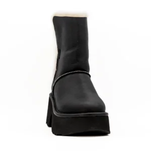 Bota UGG W New Heights Cuff LTHR vista frontal
