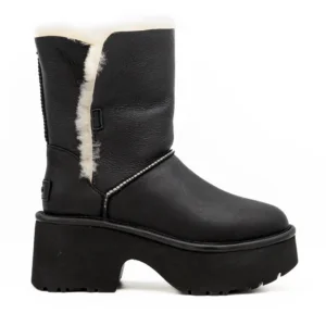 Bota UGG W New Heights Cuff LTHR vista lateral