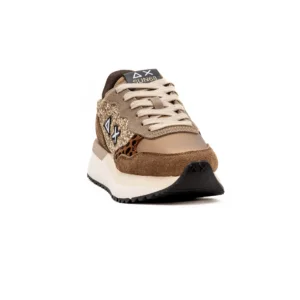 Sapatilha Sun68 Big Ally Glitter em Dourado vista frontal