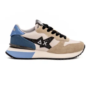 Sapatilha Sun68 Stargirl Glitter em Azul vista lateral