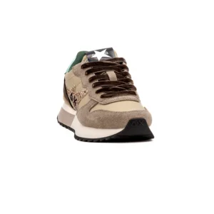 Sapatilha Sun68 Stargirl Glitter em Bege vista frontal