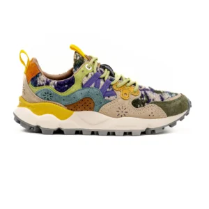 Sapatilha verde com padrão Flower Mountain 56 2B58 vista lateral