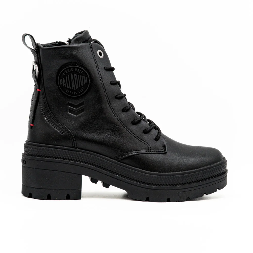 Palladium Baggy Men's Lace Up Canvas Ankle Boot With Foldable Collar In Black Size 12