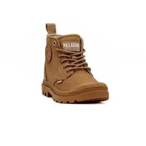 Bota Palladium Pampa Hi NBK em Camel vista frontal