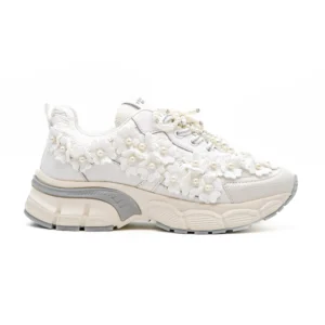 Sapatilha Tosca Blu SS2608S080, em branco, com flores, vista lateral