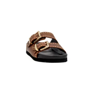 Chinelo Cubanas Amalia 302 Castanho vista frontal