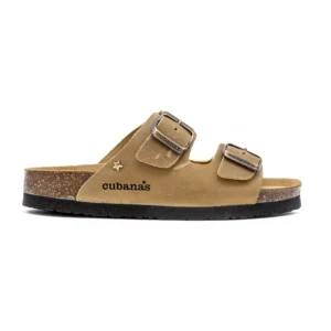 Chinelo Cubanas Amalia 100 Bege vista lateral