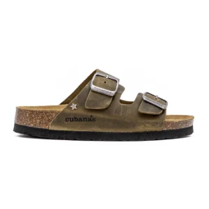 Chinelo Cubanas Amalia 100 Cinzento vista lateral