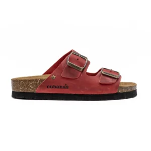 Chinelo Cubanas Amalia 100 Vermelho vista lateral