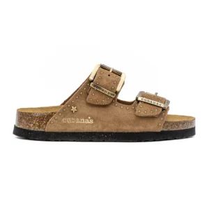 Chinelo Cubanas Amalia 301 Bege vista lateral