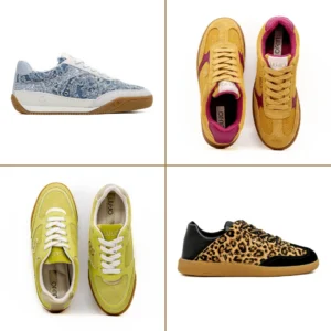 Varias sapatilhas da marca Liu Jo, com diferentes cores e com solado minimalista, em duas perspectivas.
