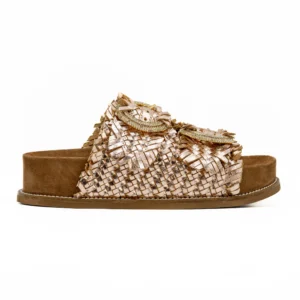 Chinelo ABF-97 2428 Heel Dourado vista lateral