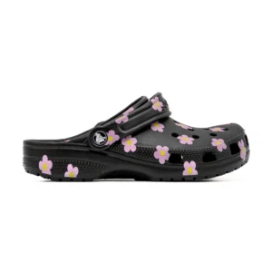 Chinelo Crocs Classic Flower Clog vista lateral